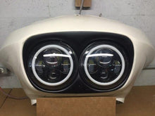 Load image into Gallery viewer, DUAL 7" DAYMAKER RED HALO LED Replacement ROAD GLIDE Black Light Bulb Headlight Motorcycle Harley Beze