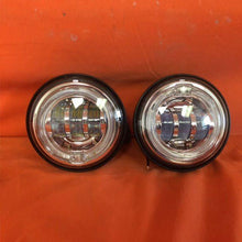 Load image into Gallery viewer, 4.5" Auxiliary DAYMAKER Chrome Spot With Red Halo Passing HID LED Fog Lights Bulb Motorcycle Harley AUX PAIR 4-1/2"