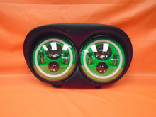 Load image into Gallery viewer, DUAL 7" GREEN DAYMAKER 2014  GREEN HALO LED ROAD GLIDE Black Light Bulb Headlight Harley Bezel