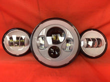 Load image into Gallery viewer, 7" DAYMAKER WHITE Headlight Dual White 4.5" - 4 1/2" Auxiliary AUX Spot Passing LED Fog Lights Bulb Harley SET