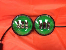 Load image into Gallery viewer, 4.5" Auxiliary DAYMAKER GREEN Spot Passing HID LED Fog Lights Bulb Motorcycle Harley AUX PAIR 4-1/2"