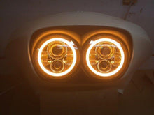 Load image into Gallery viewer, DUAL 7" DAYMAKER ORANGE HALO LED Replacement ROAD GLIDE Chrome Light Bulb Headlight Motorcycle Harley Bezel