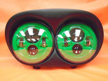 Load image into Gallery viewer, DUAL 7" GREEN DAYMAKER 2014  LED ROAD GLIDE Black Light Bulb Headlight Harley Bezel