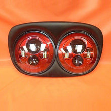 Load image into Gallery viewer, DUAL 7" RED DAYMAKER LED ROAD GLIDE Black Light Bulb Headlight Motorcycle Harley Bezel