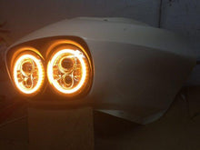 Load image into Gallery viewer, DUAL 7" DAYMAKER ORANGE HALO LED Replacement ROAD GLIDE Black Light Bulb Headlight Motorcycle Harley Bezel