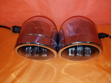 Load image into Gallery viewer, Harley Chrome Dual Twin DAYMAKER Headlights with Bracket Light Bar for FAT BOB STREET BOB DYNA