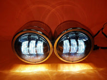 Load image into Gallery viewer, Harley Chrome Dual Twin DAYMAKER Headlights with Bracket Light Bar for FAT BOB STREET BOB DYNA