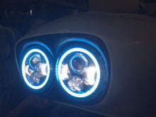Load image into Gallery viewer, DUAL 7" DAYMAKER 2014  BLUE HALO LED Replacement ROAD GLIDE Black Light Bulb Headlight Harley Bezel