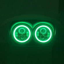 Load image into Gallery viewer, DUAL 7" DAYMAKER GREEN HALO LED Replacement ROAD GLIDE Chrome Light Bulb Headlight Motorcycle Harley Bezel