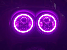 Load image into Gallery viewer, DUAL 7" DAYMAKER 2014  PINK HALO LED Replacement ROAD GLIDE Black Light Bulb Headlight Harley Bezel
