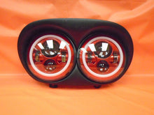 Load image into Gallery viewer, DUAL 7" RED DAYMAKER 2014  RED HALO LED ROAD GLIDE Black Light Bulb Headlight Harley Bezel
