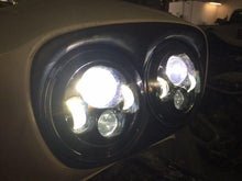 Load image into Gallery viewer, DUAL 7" DAYMAKER HID LED Replacement ROAD GLIDE Black Light Bulb Headlight Motorcycle Harley Bezel