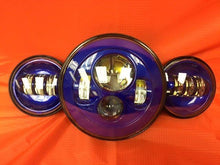 Load image into Gallery viewer, 7" DAYMAKER BLUE Headlight Blue Dual 4.5" - 4 1/2" Auxiliary AUX Spot Passing LED Fog Lights Bulb Harley SET