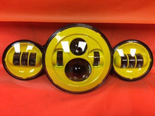 Load image into Gallery viewer, 7" DAYMAKER YELLOW Headlight Dual Yellow 4.5" - 4 1/2" Auxiliary AUX Spot Passing LED Fog Lights Bulb Harley SET