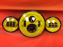 Load image into Gallery viewer, 7" DAYMAKER YELLOW Headlight Dual Yellow 4.5" - 4 1/2" Auxiliary AUX Spot Passing LED Fog Lights Bulb Harley SET