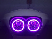 Load image into Gallery viewer, DUAL 7" DAYMAKER PINK HALO LED Replacement ROAD GLIDE Black Light Bulb Headlight Motorcycle Harley Bezel