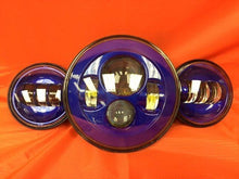 Load image into Gallery viewer, 7" DAYMAKER BLUE Headlight Blue Dual 4.5" - 4 1/2" Auxiliary AUX Spot Passing LED Fog Lights Bulb Harley SET