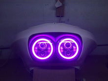 Load image into Gallery viewer, DUAL 7" DAYMAKER PINK HALO LED Replacement ROAD GLIDE Black Light Bulb Headlight Motorcycle Harley Bezel