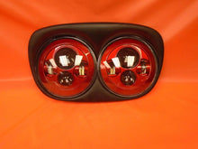 Load image into Gallery viewer, DUAL 7" RED DAYMAKER LED ROAD GLIDE Black Light Bulb Headlight Motorcycle Harley Bezel