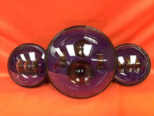 Load image into Gallery viewer, 7" DAYMAKER PURPLE Headlight Dual Purple 4.5" - 4 1/2" Auxiliary AUX Spot Passing LED Fog Lights Bulb Harley SET