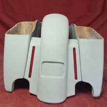 Load image into Gallery viewer, Harley Davidson 4.5" Extended Stretched Saddlebags With LED Light Fender - No Lids 2014 Model Style Bags