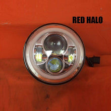 Load image into Gallery viewer, 7" DAYMAKER Replacement Chrome Angel Eye RED HALO Projector LED Light Bulb Headlight Motorcycle Harley
