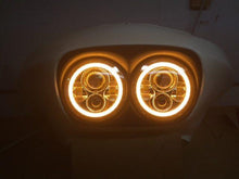 Load image into Gallery viewer, DUAL 7&quot; DAYMAKER 2014  ORANGE HALO LED Replacement ROAD GLIDE Black Light Bulb Headlight Harley Bezel