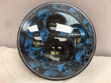 Load image into Gallery viewer, 7&quot; DAYMAKER Replacement Custom Blue Skull Design Projector HID LED Light Bulb Headlight Motorcycle Harley
