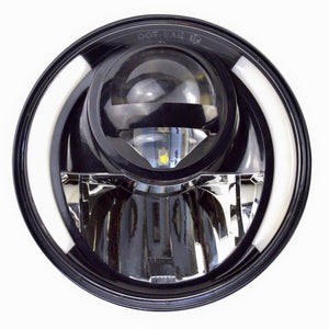 7" DAYMAKER BLACK Angel Eye built in TURN SIGNALS Projector LED Light Bulb Headlight Motorcycle Harley Blinkers
