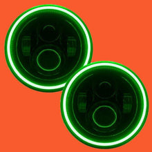 Load image into Gallery viewer, 7&quot; DAYMAKER Black Angel Eye GREEN HALO Projector HID LED Light Bulb Headlight Motorcycle Harley