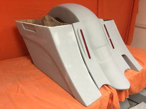 Honda Shadow Sabre 1100 6" Extended Saddlebags Out & Down Bags LED Rear Fender Right Side Cut Out