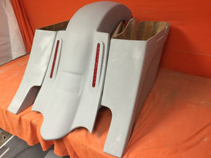 Honda Shadow Sabre 1100 6" Extended Saddlebags Out & Down Bags LED Rear Fender Dual Cut Out