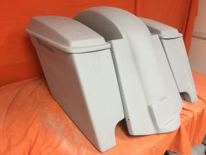 Honda Shadow Sabre 1100 6" Extended Saddlebags Bags Rear Fender Dual Cut Out Lids