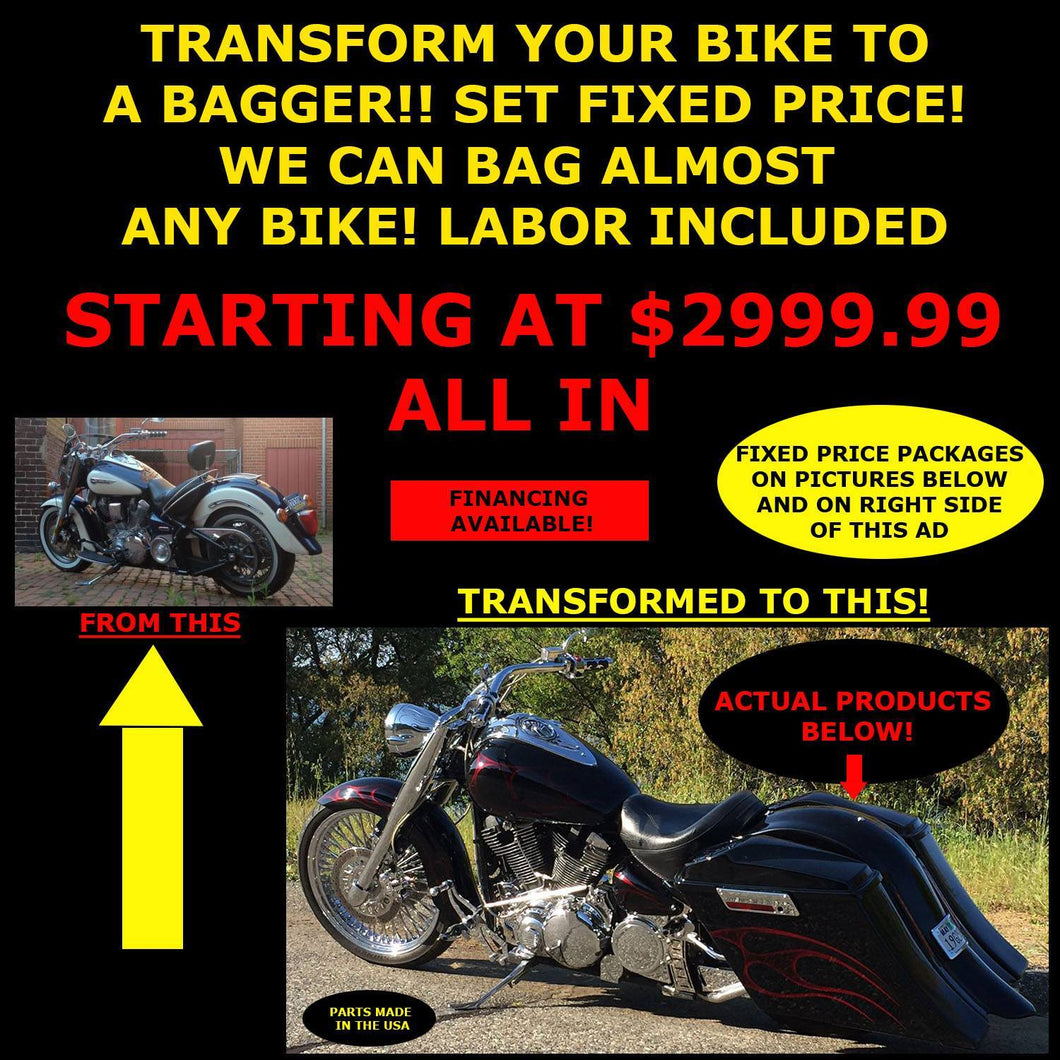 Basic Bagger Transformation Package - Complete Metric Or American Bike To A Bagger