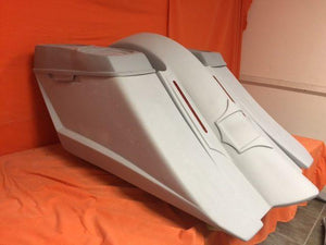 Harley Davidson 6" Trendsetter Extended Saddlebag LED Recess Plate Fender - NoCutOuts Dual 6.5" Speaker Lids / 2014