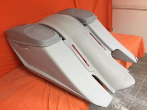Harley Davidson 6" Trendsetter Extended Saddlebag LED Fender Kit - Right Side Cut Out Dual 6 x 9 Speaker Lids / 2014