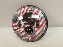 Load image into Gallery viewer, 7&quot; DAYMAKER Replacement USA American Flag Design Projector HID LED Light Bulb Headlight Motorcycle Harley