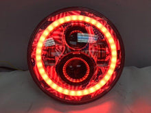 Load image into Gallery viewer, 7&quot; DAYMAKER Replacement American Flags Design With Red Halo Projector HID LED Light Bulb Headlight Motorcycle Harley