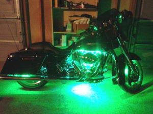 White 4pc LED Kit Engine Fairing Body Kit Lights Glow Accent Lighting for Harley