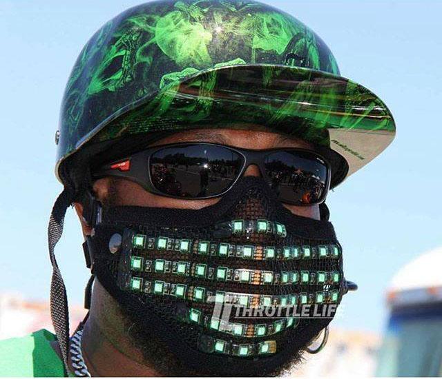 Bionic Led Face Mask - Motorcycle face protection - Adjustable Multi Color LED