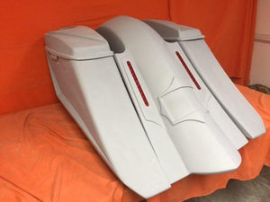 Harley Davidson 6" Trendsetter Extended Saddlebag LED Recess Plate Fender Kit - No Cut Outs 6.5" Speaker Lids / 2014