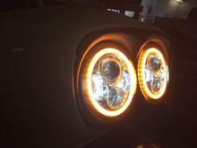 Load image into Gallery viewer, DUAL 7&quot; DAYMAKER 2014  ORANGE HALO LED Replacement ROAD GLIDE Black Light Bulb Headlight Harley Bezel
