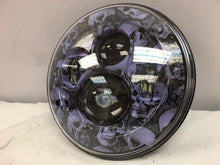 Load image into Gallery viewer, 7&quot; DAYMAKER Replacement Custom Purple Skull Design Projector HID LED Light Bulb Headlight Motorcycle Harley