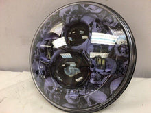 Load image into Gallery viewer, 7&quot; DAYMAKER Replacement Custom Purple Skull Design Projector HID LED Light Bulb Headlight Motorcycle Harley