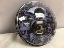 Load image into Gallery viewer, 7&quot; DAYMAKER Replacement Custom Purple Skull Design Projector HID LED Light Bulb Headlight Motorcycle Harley
