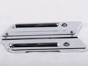 Chrome Latch Saddlebag Lids Hardware Cover Kit for Harley Touring Softail Saddlebag Lids