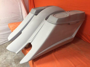 Harley Davidson 6" Trendsetter Extended Saddlebag Fender Kit - Right Side Cut Out Dual 6.5" Speaker Lids / 2014