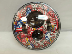 7" DAYMAKER Replacement American Pride Design Projector HID LED Light Bulb Headlight Motorcycle Harley