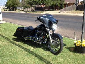 Harley Davidson 6" Extended Stretched Out & Down Saddlebags - No Lids 2014 Model Style Bags - No Cut Outs.