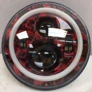 Load image into Gallery viewer, 7&quot; DAYMAKER Custom Red With White Halo Skull Design Projector HID LED Light Bulb Headlight Motorcycle Harley